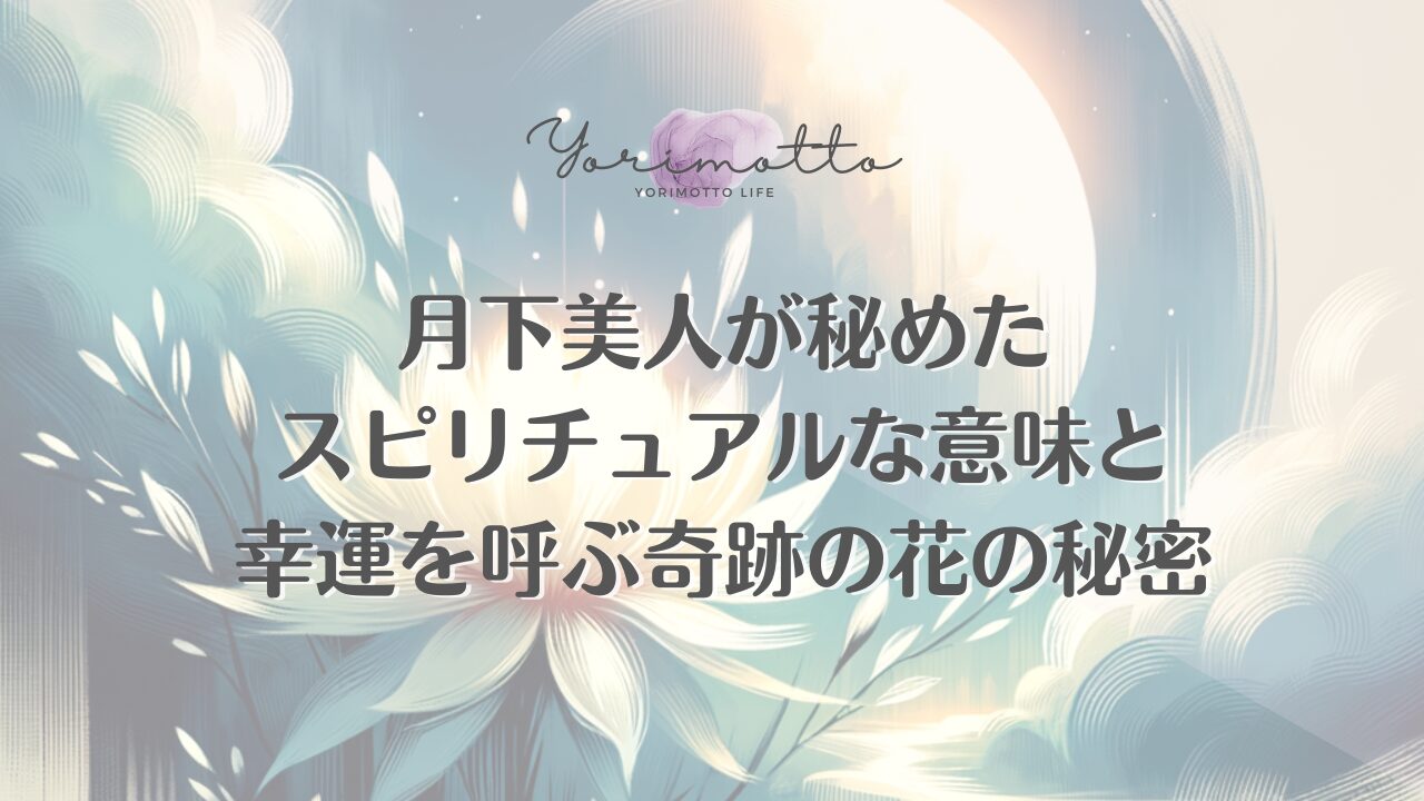 月下美人が秘めたスピリチュアルな意味と幸運を呼ぶ奇跡の花の秘密